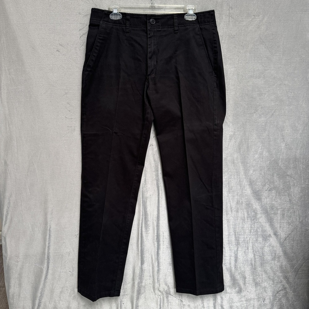 Lee Extreme Motion Pants Mens 33x32 Black Stretch Chino Straight Comfort